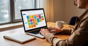 Meilleurs logiciels de gestion de projet pour freelances en 2026 Freelance organisant ses projets sur un tableau de taches depuis son bureau