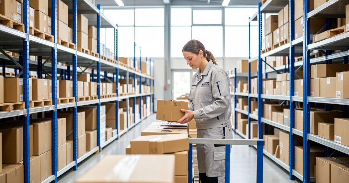 Entrepot europeen d'un fournisseur dropshipping avec colis prets a expedier