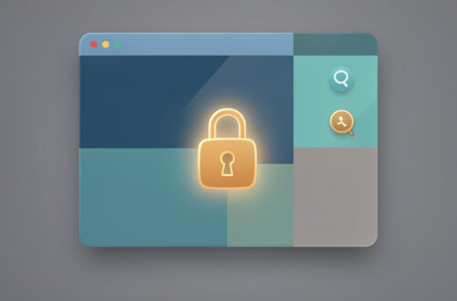 Illustration éditoriale moderne d’une interface numérique sobre avec un cadenas lumineux et un jeton anonyme, évoquant une vérification d’âge respectueuse de la vie privée, sans visage identifiable.